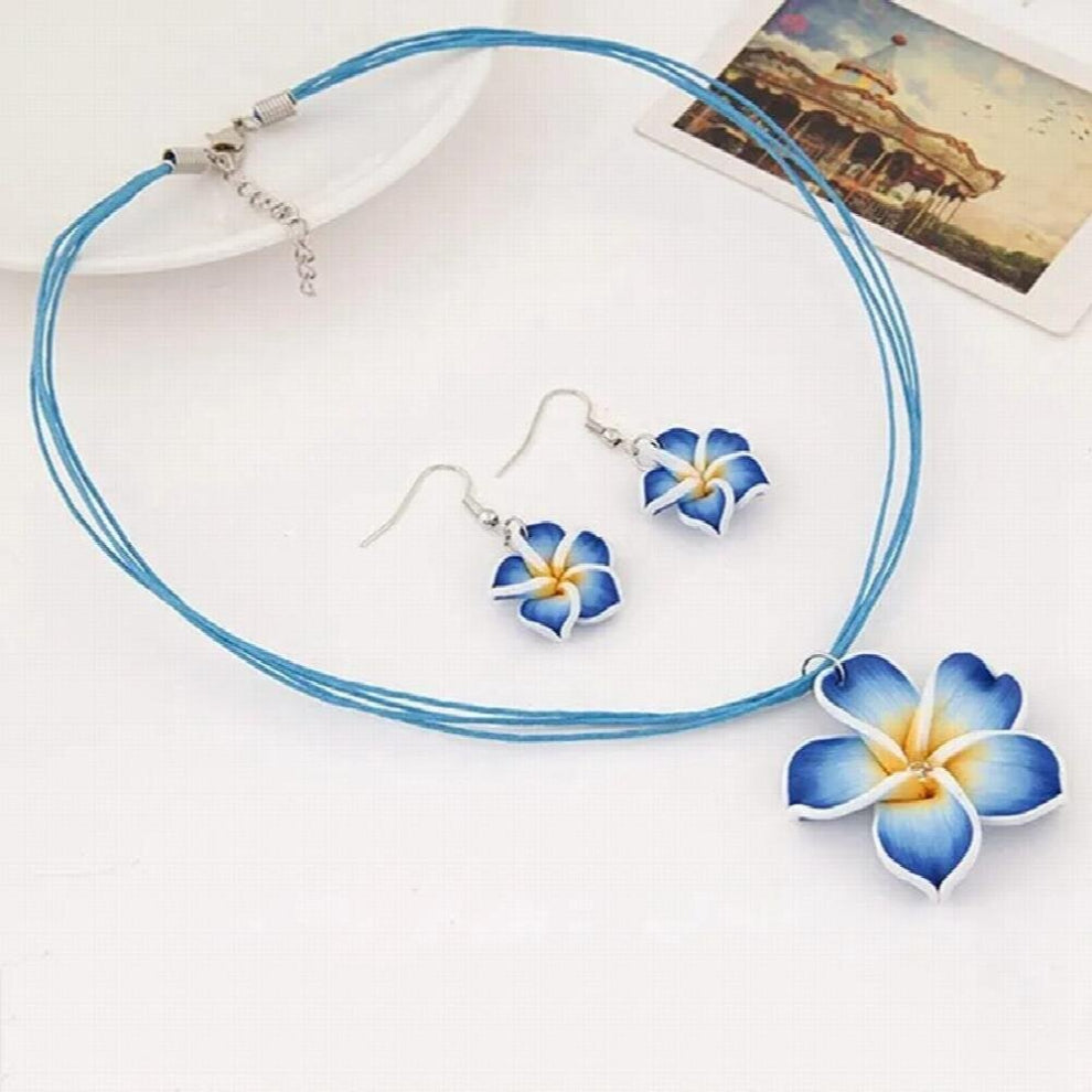 Temperament Necklace Earrings Set Mode Style Flower Wax RopePendant Necklace Christmas Birthday Party