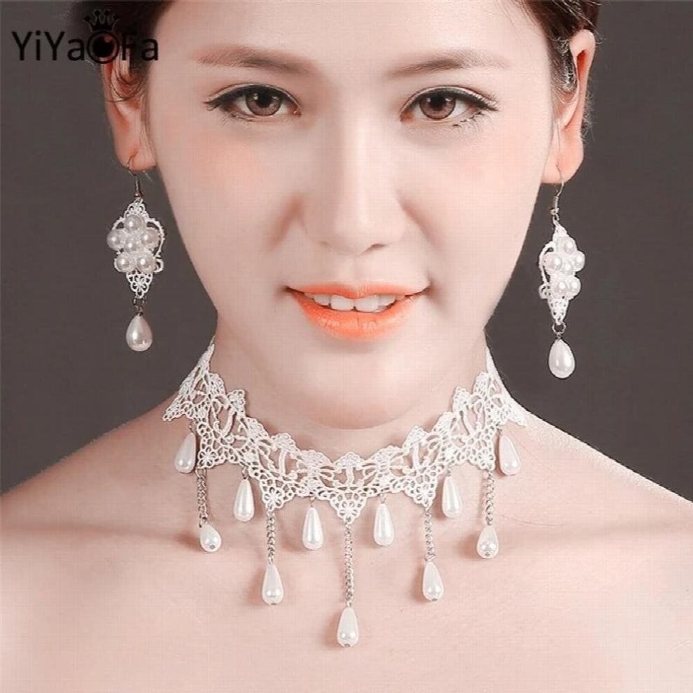 Wedding Jewelry Set for Women Lace Necklace & Pendant - Earring Women Accessories Party Jewelry T024