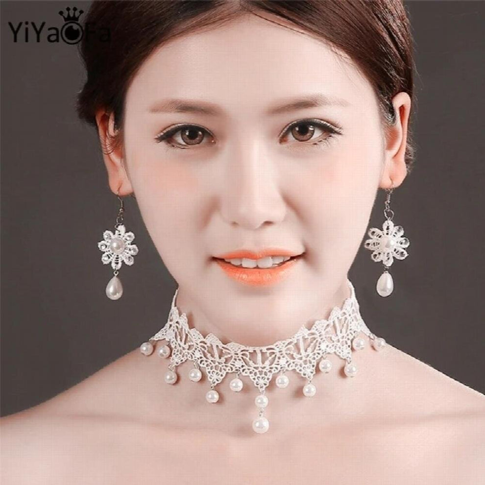 Wedding Jewelry Set for Women Lace Necklace & Pendant - Earring Women Accessories Party Jewelry T020
