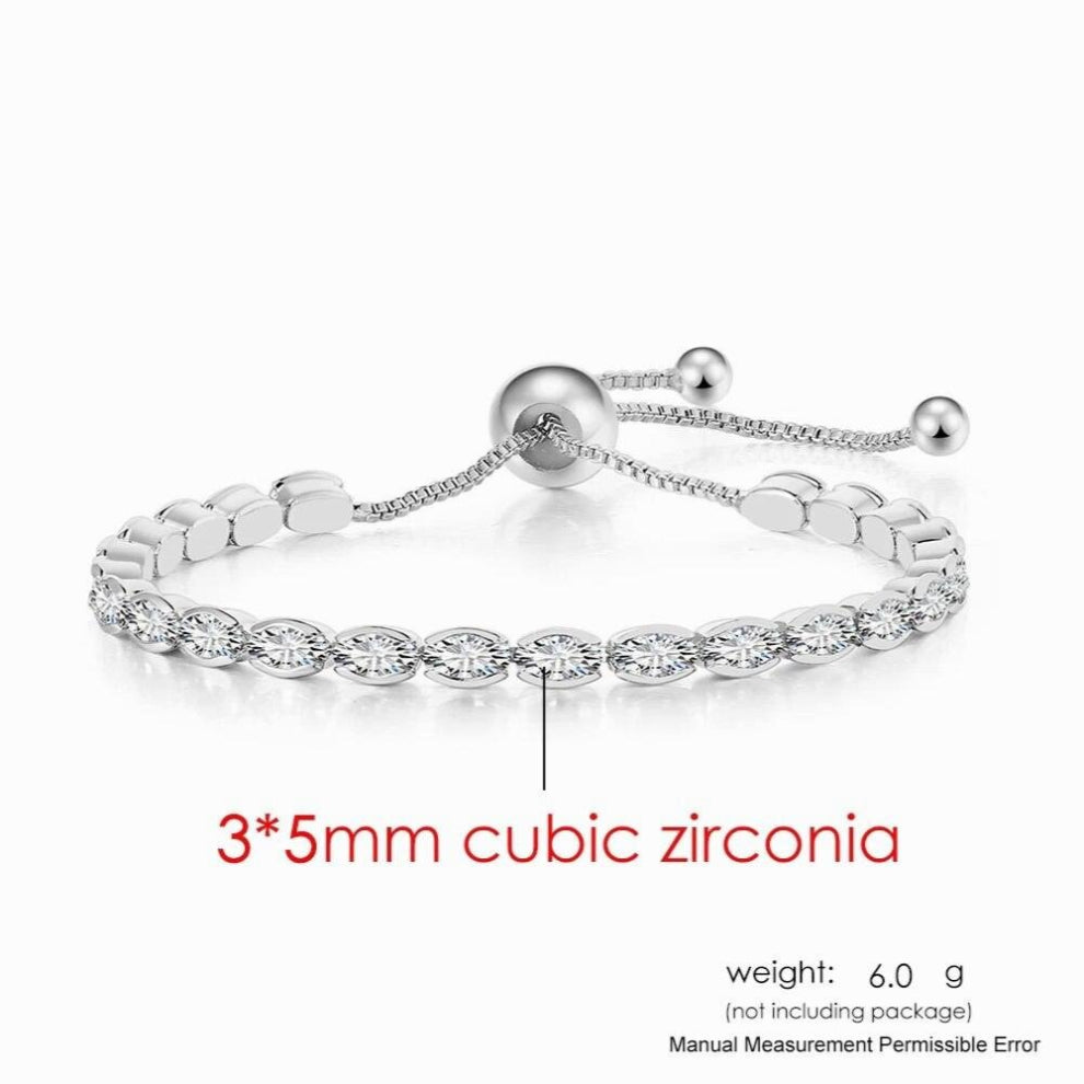 Oval Crystal Tennis Chain Jewelry Sets for Women Bracelet Chokers Necklace Zirconia Female Accessories