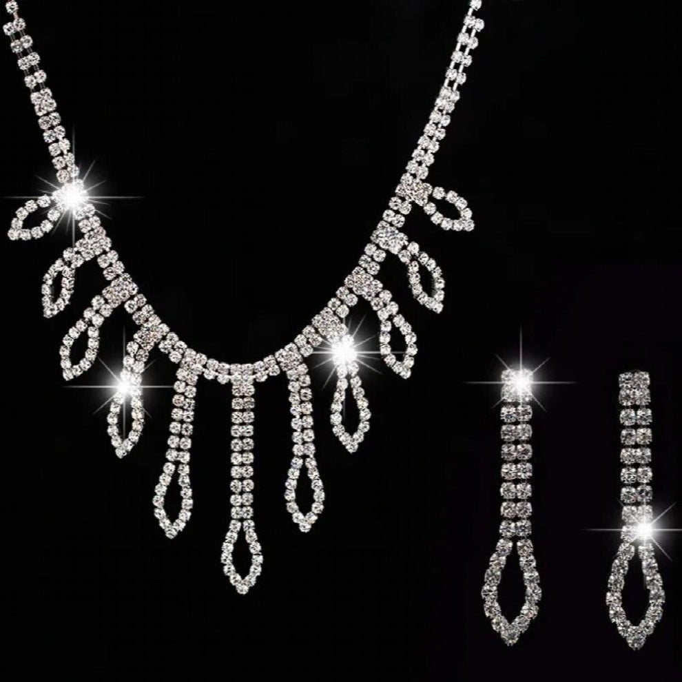 wedding Jewelry Sets Crystal Bridal Choker holiday giftNecklace Earrings Set Wedding Jewelry #N188
