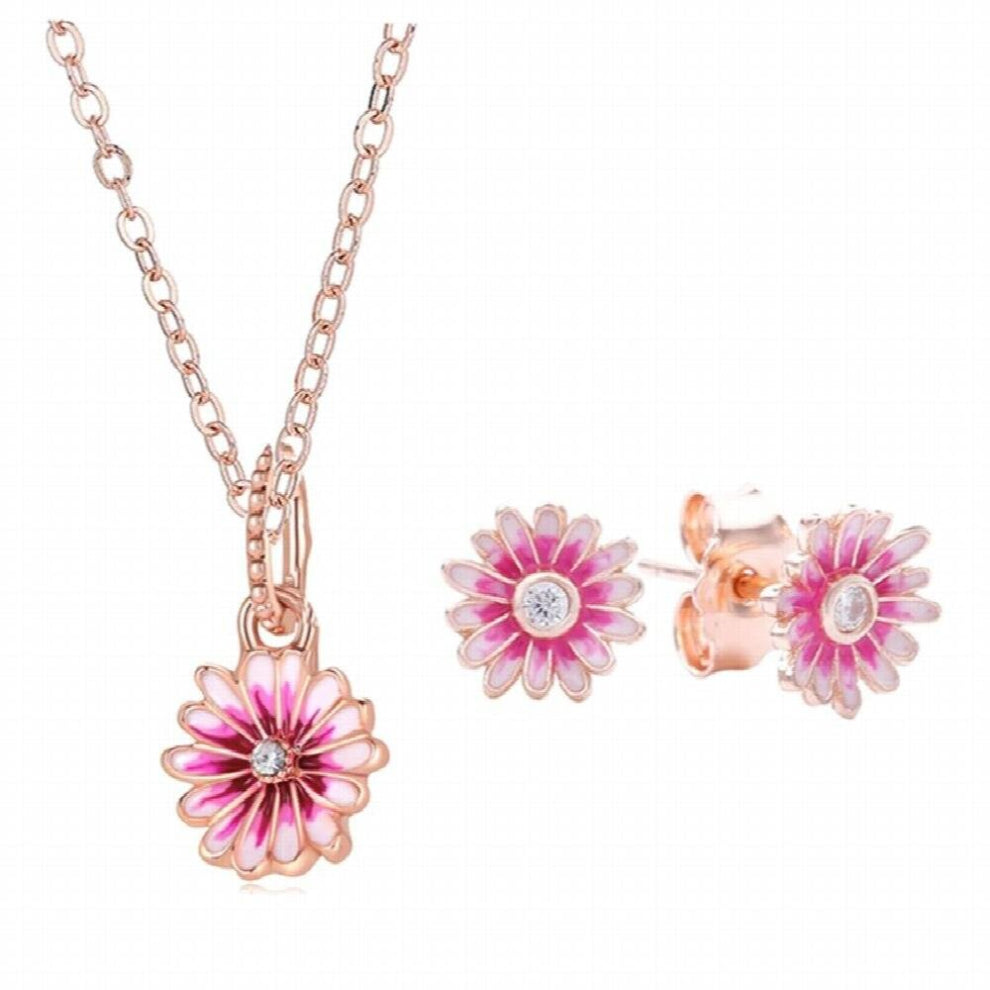 High Jewelry Sets for Women enamel Daisy Necklace-Earrings Jewelry Sets Gift