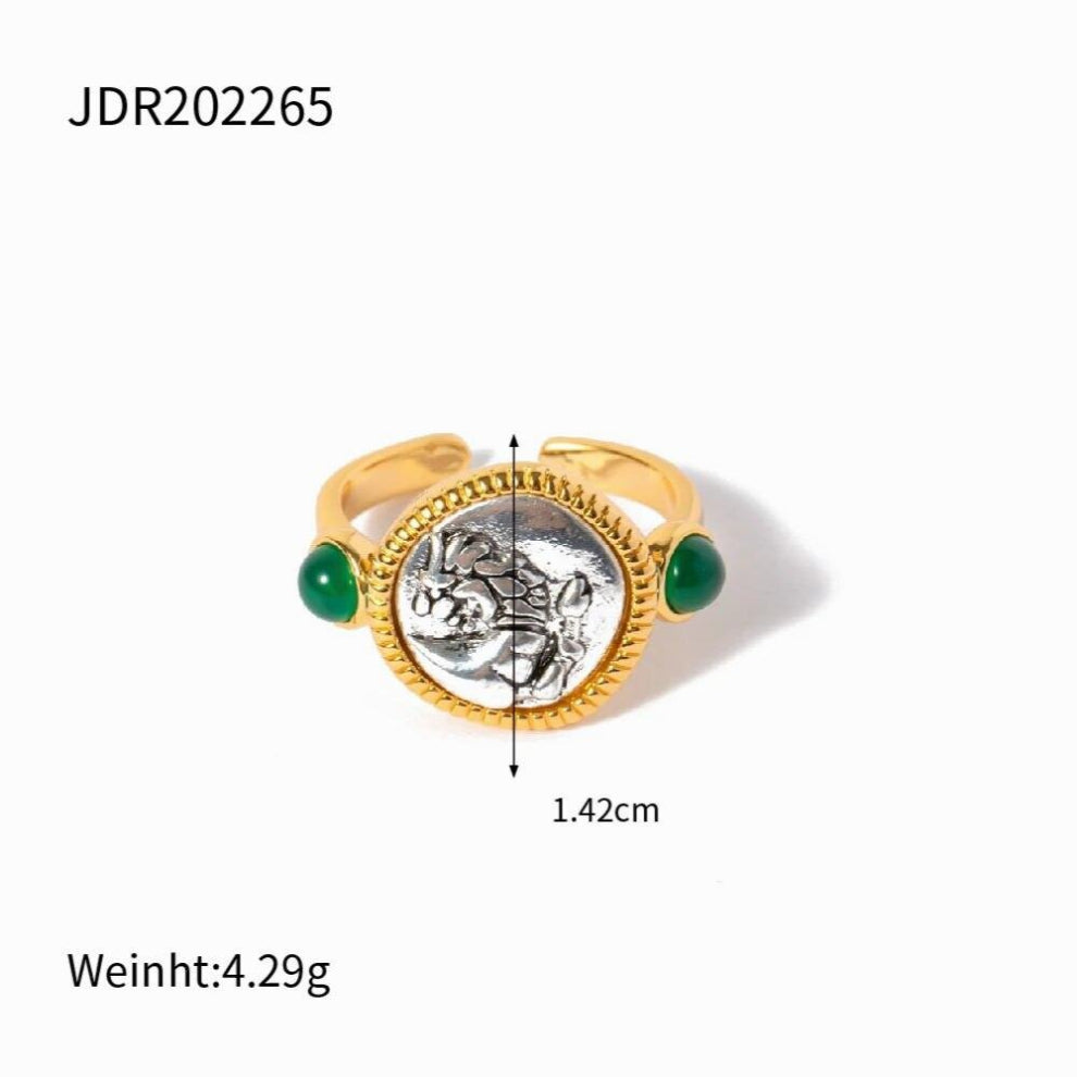 Youthway Vintage copper Lapis Lazuli Opal Natural Stones Jewelry Set 18K PVD Plated British Jewelry for Women