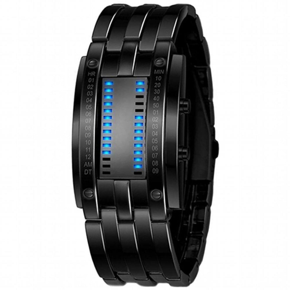 Sport Watches Couple Men Women Creative Stainless Steel LED Date Bracelet Watch Binary Wristwatch