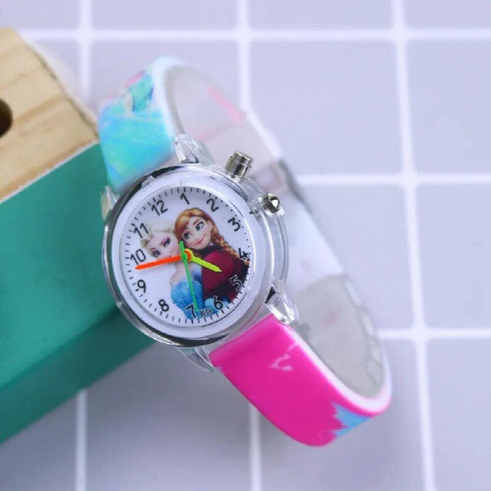 Princess Elsa Kids Watches Girls Silicone Strap Cartoon Rabbit Dinosaur Light Children Wrist Watch Clock reloj infantil