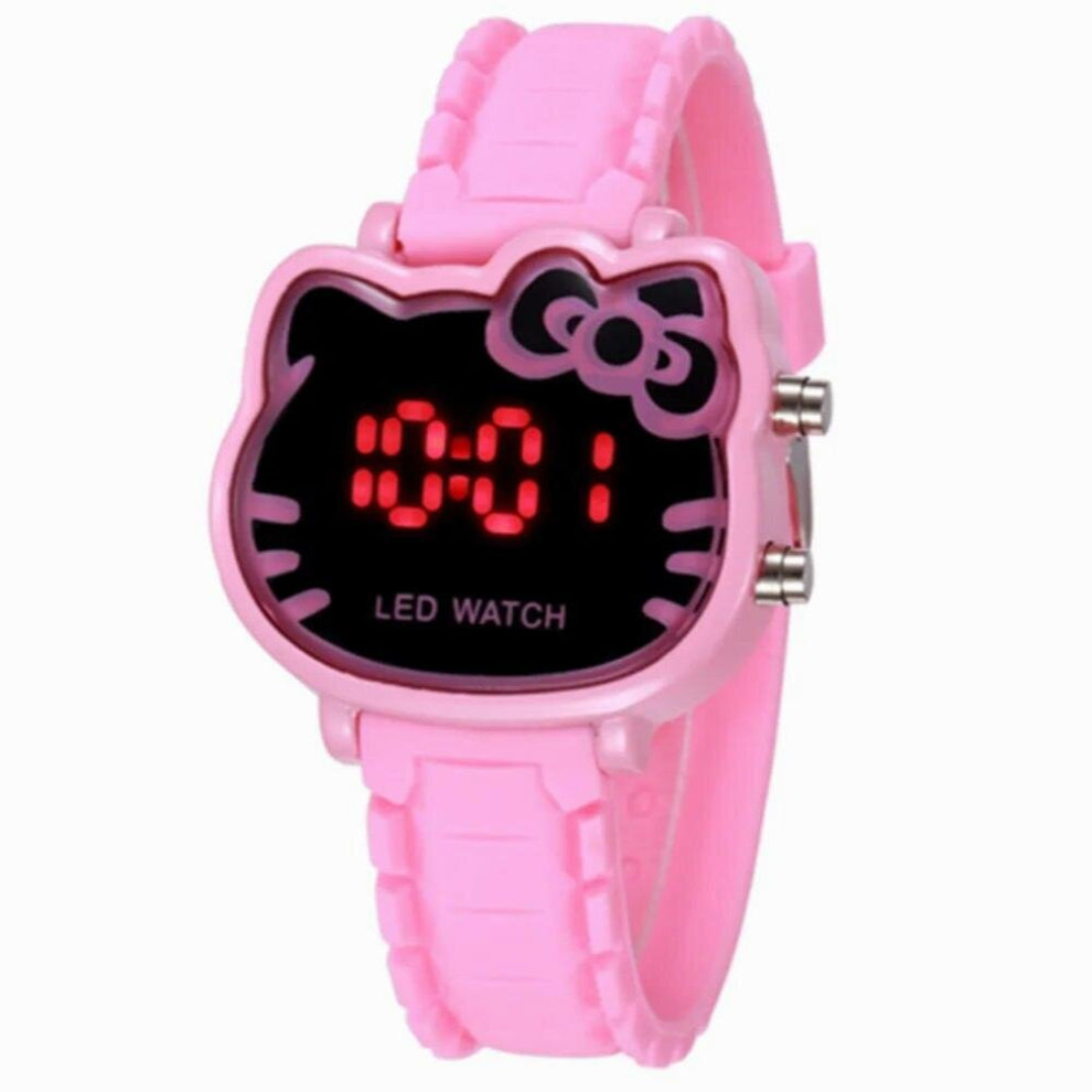 Cat Kids Watch Cartoon LED Digital Watches for Girl Boy Waterproof Electronic Wristwatch Children Clock relogio infantil