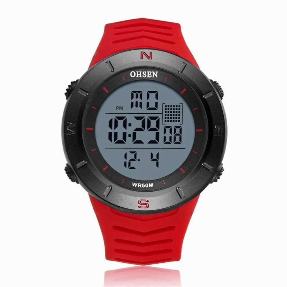 Digital Men Sport Watch Stopwatch 50M Diving Red Military Mens Wristwatch Electronic LED Watches relogio masculino
