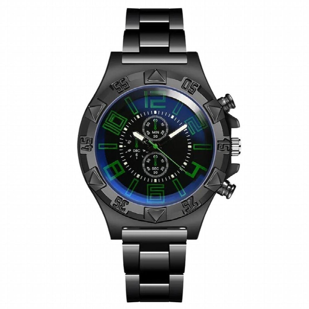 Men Quartz Watches Luminous Pointer Stainless Steel Business Watch for Men Blu-ray Dial Waterproof Male Clock