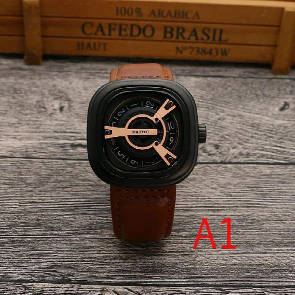 Punk Watch Square Turntable Boys Watch Men Turntable Table Go-Anywhere Belt Youth Quartz Watch