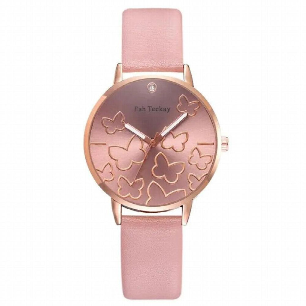 Butterfly Watches Women Casual Leather Wristwatches Ladies Watch Female Clock Woman Quartz Watch