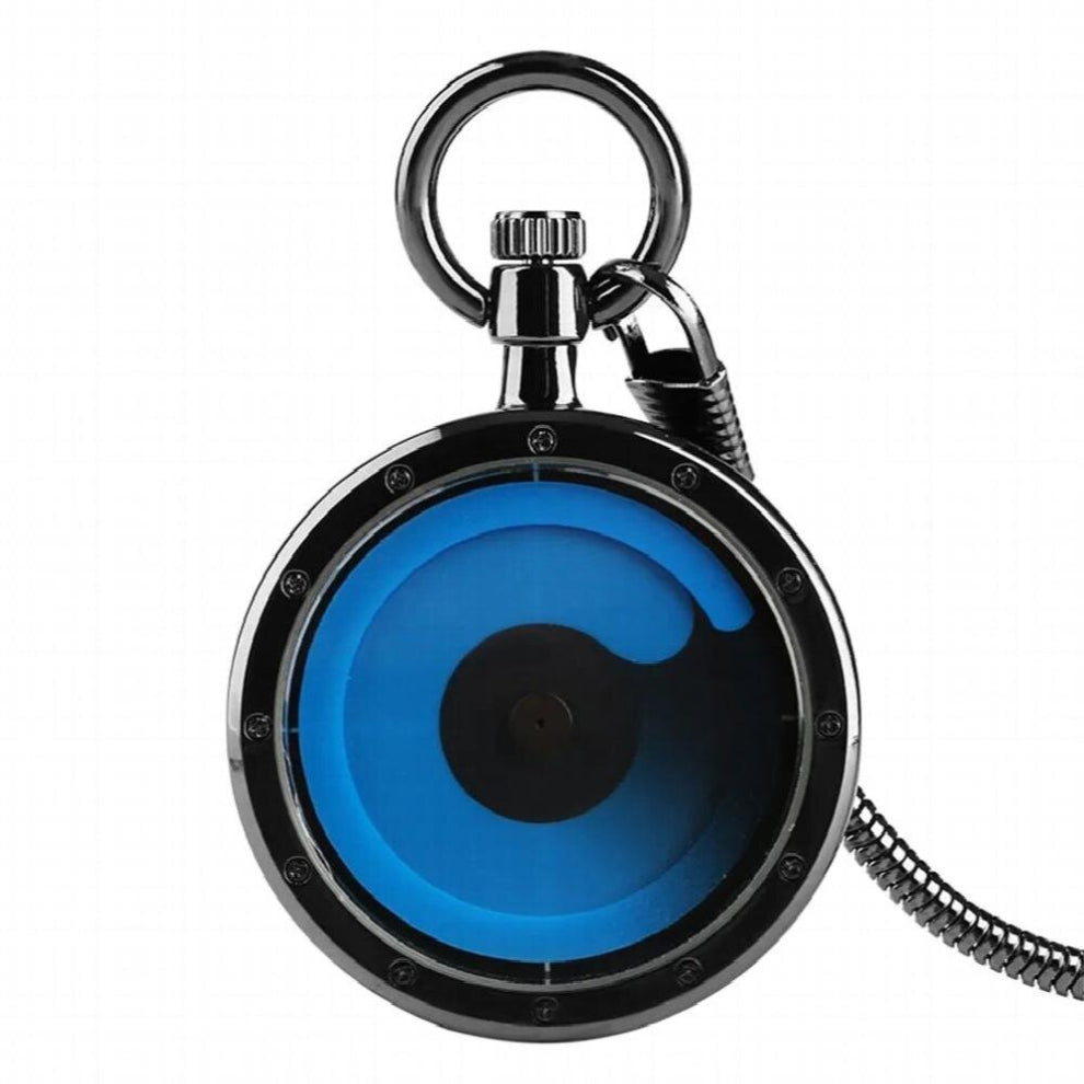 Vintage Quartz Pocket Watch Unique Turntable Open Face Pendant Pocket Timepiece Retro Clock Men Women