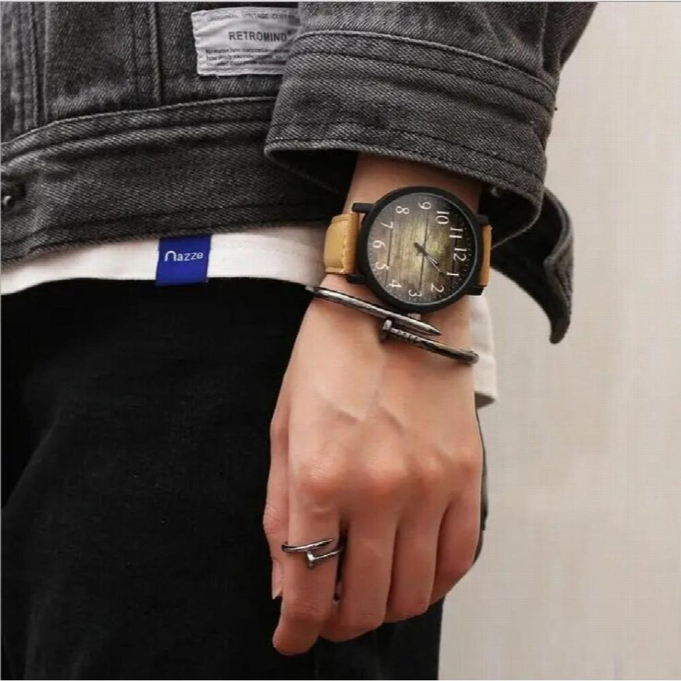 Wood Grain Dial Casual Leather Quartz Watch for Men Vintage Couples Watches Quartz Wristwatch Hombre Relogio