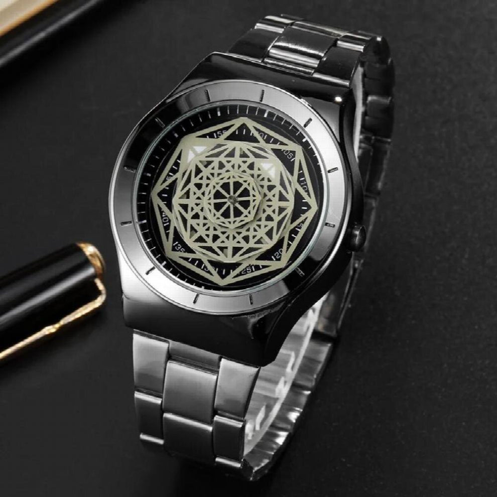 Geek Watches Men Minimalist Turntable Dial Quartz Watch Clock Leather Mesh Band Male Wristwatch Relogio Masculino Gift For Men