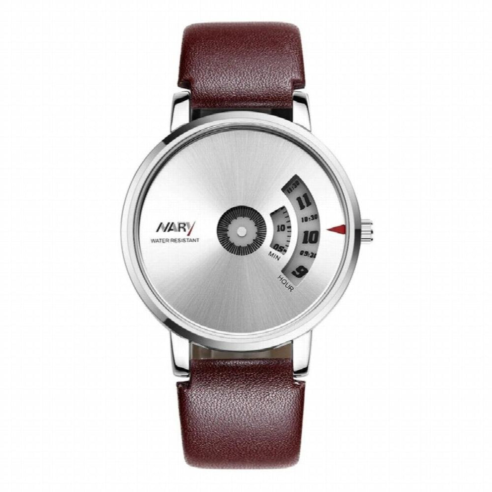 Nary Watch Men Watches Creative Turntable Dial Quartz Watches Men Leather Watch horloge heren reloj hombre