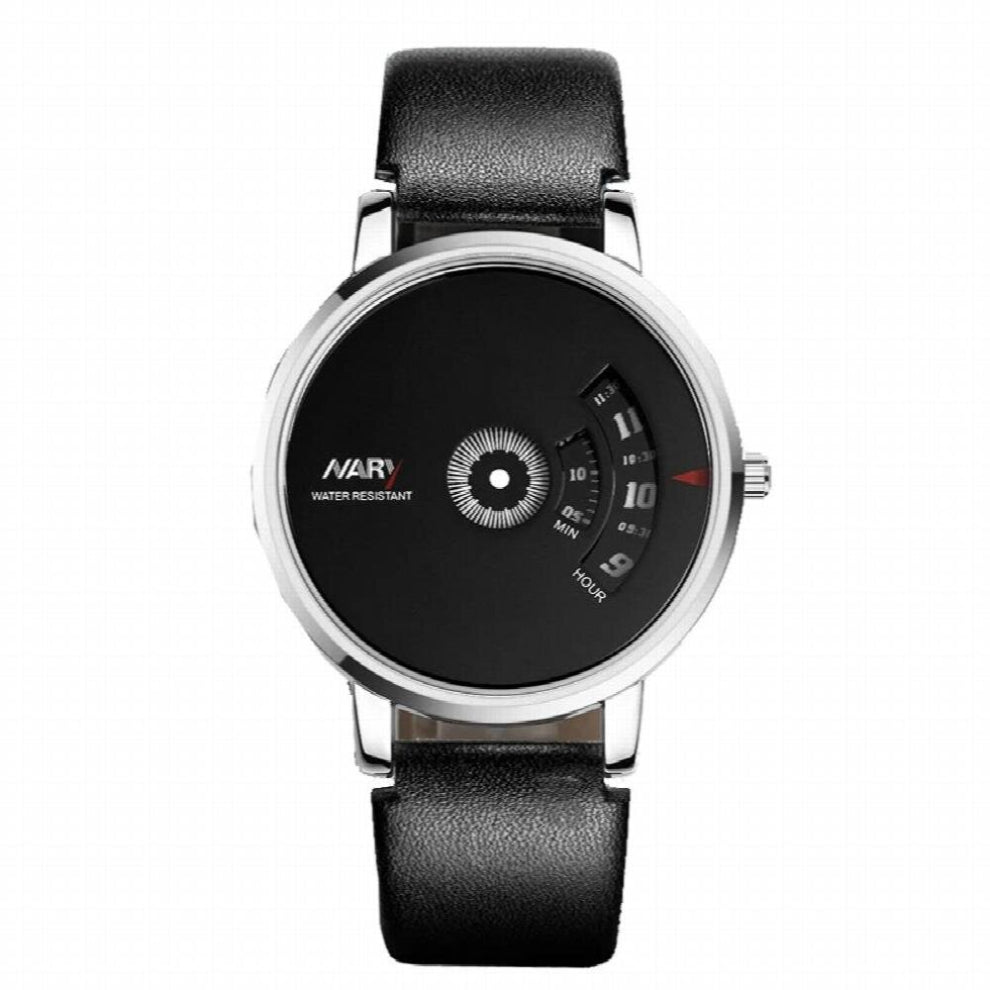 Nary Watch Creative Turntable Dial Watches Mens Quartz Watches Leather Watch horloge heren reloj hombre