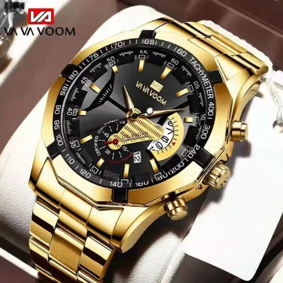 Mens Sports Watches Stainless Steel Luminous Waterproof Calendar Quartz Mens Watches Relogio Masculino