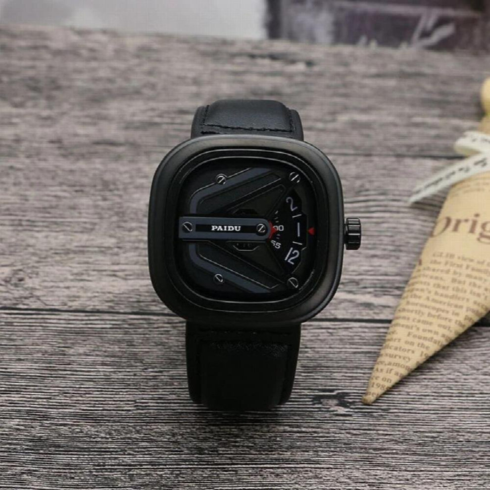 UTHAI CE95 Punk Style Square Turntable Boys Watch Mens Turntable Watch Wild Belt Waterproof Quartz Watch