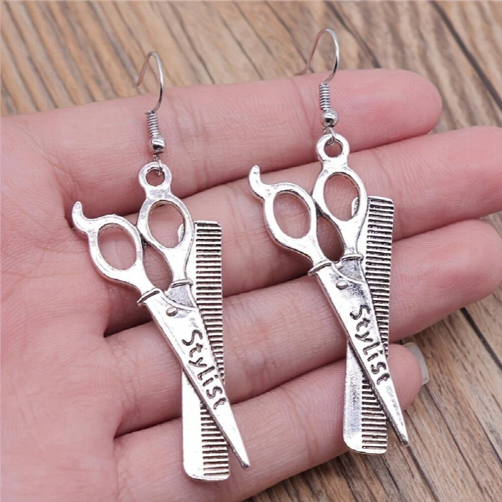 Scissors Hair Dryer Comb DIY Creative Combination Earrings Womens Earrings Party Birthday