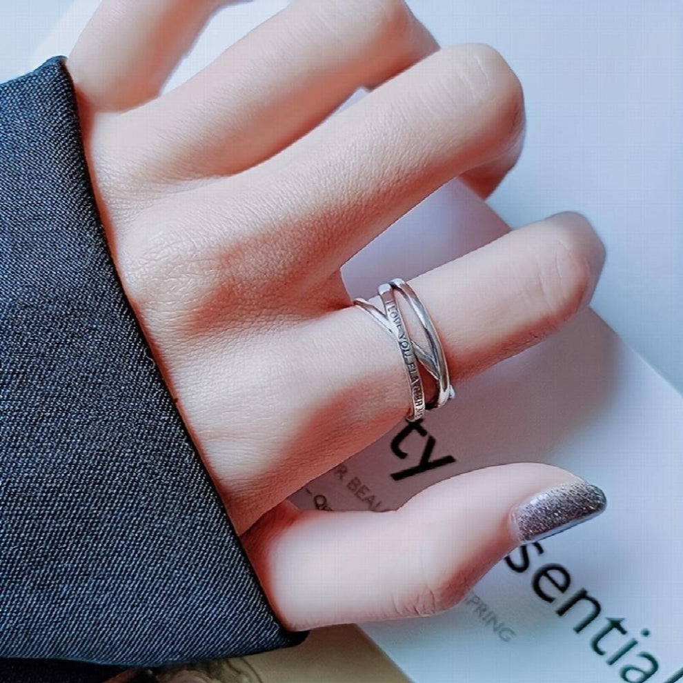 1pc Intertwined Ring Party Jewelry English layer Adjustable Index Finger Ring Open Ring