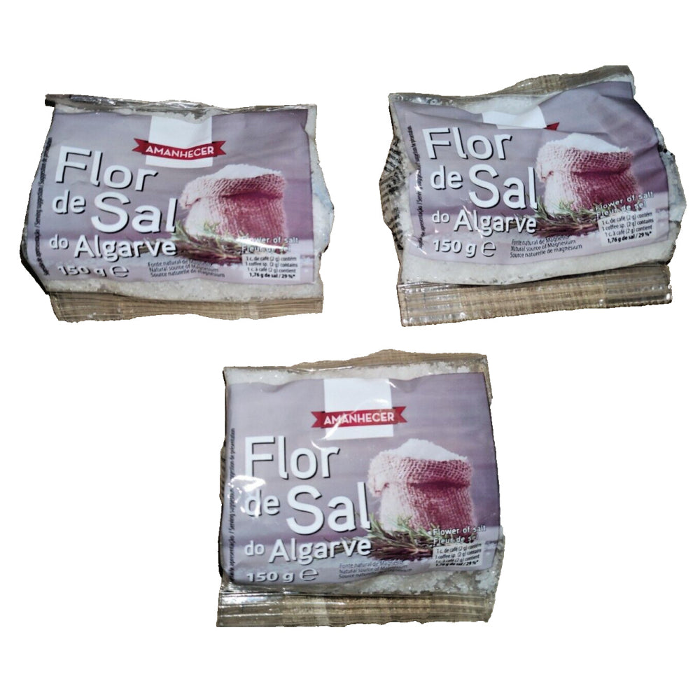 3x Flower of Salt Portugal - Flor de Sal - Fleur de Sel 3 x 150g