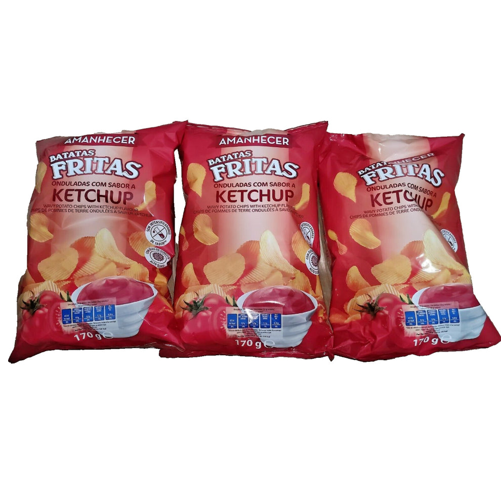 Ketchup Potato Fries Chips Portugal 3x 170g (3x 6 oz) Crisp Snack