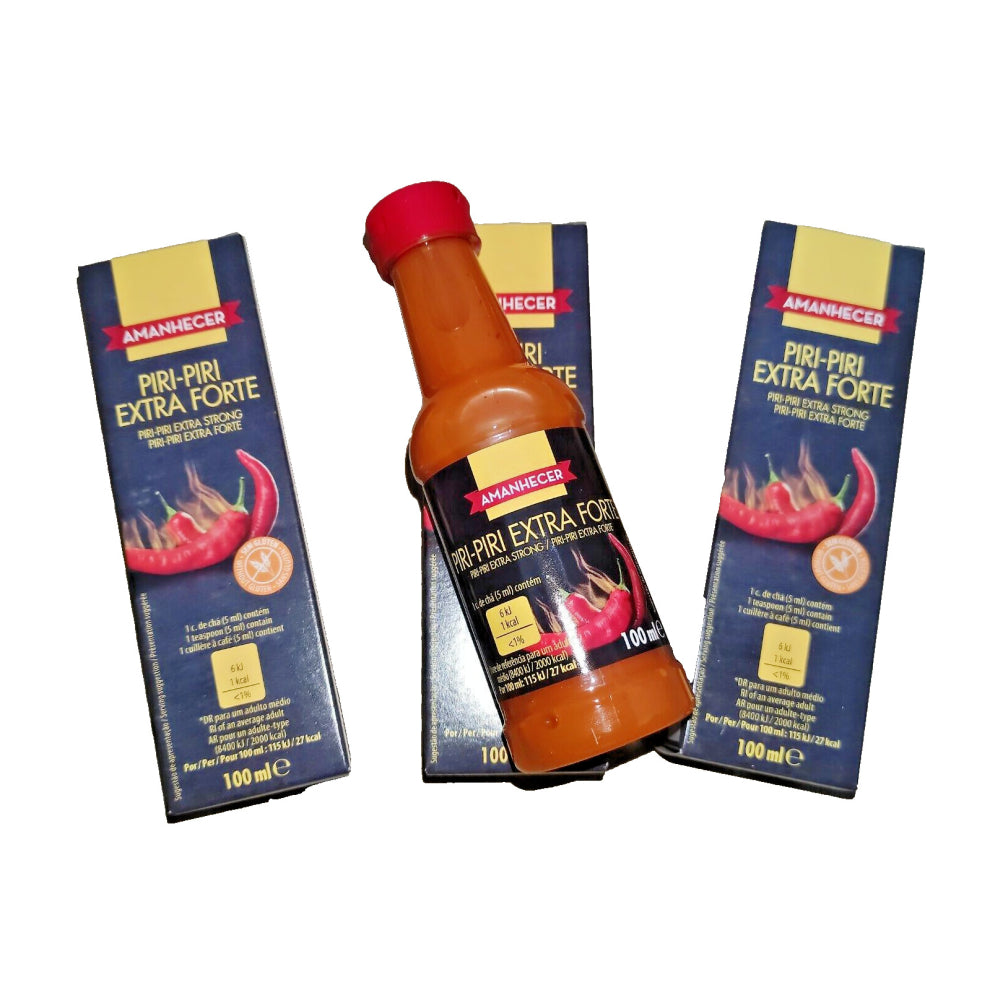 3x Extra Strong Hot Sauce Portugal Piri-Piri Spicy 3 x 100ml