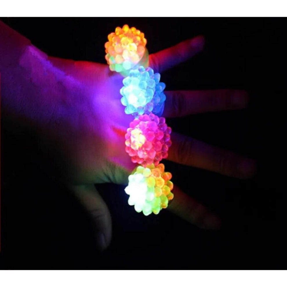 [Funny] 36pcs-lot Flashing LED Light Up Toys Bumpy jelly Rings toy luminous Strawberry ring girl evening of adornment