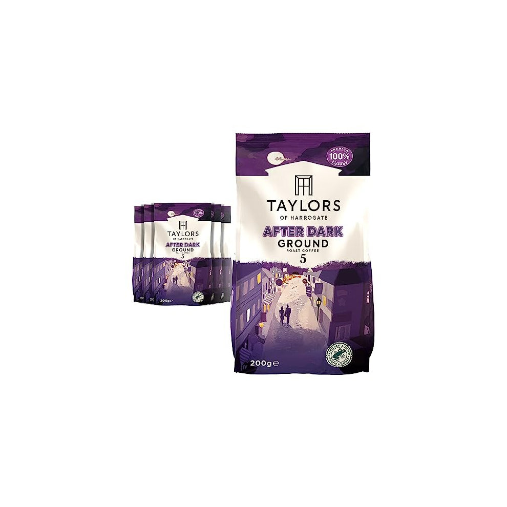 Taylors of Harrogate After Dark Ground Coffee, 200 g (Pack of 6)