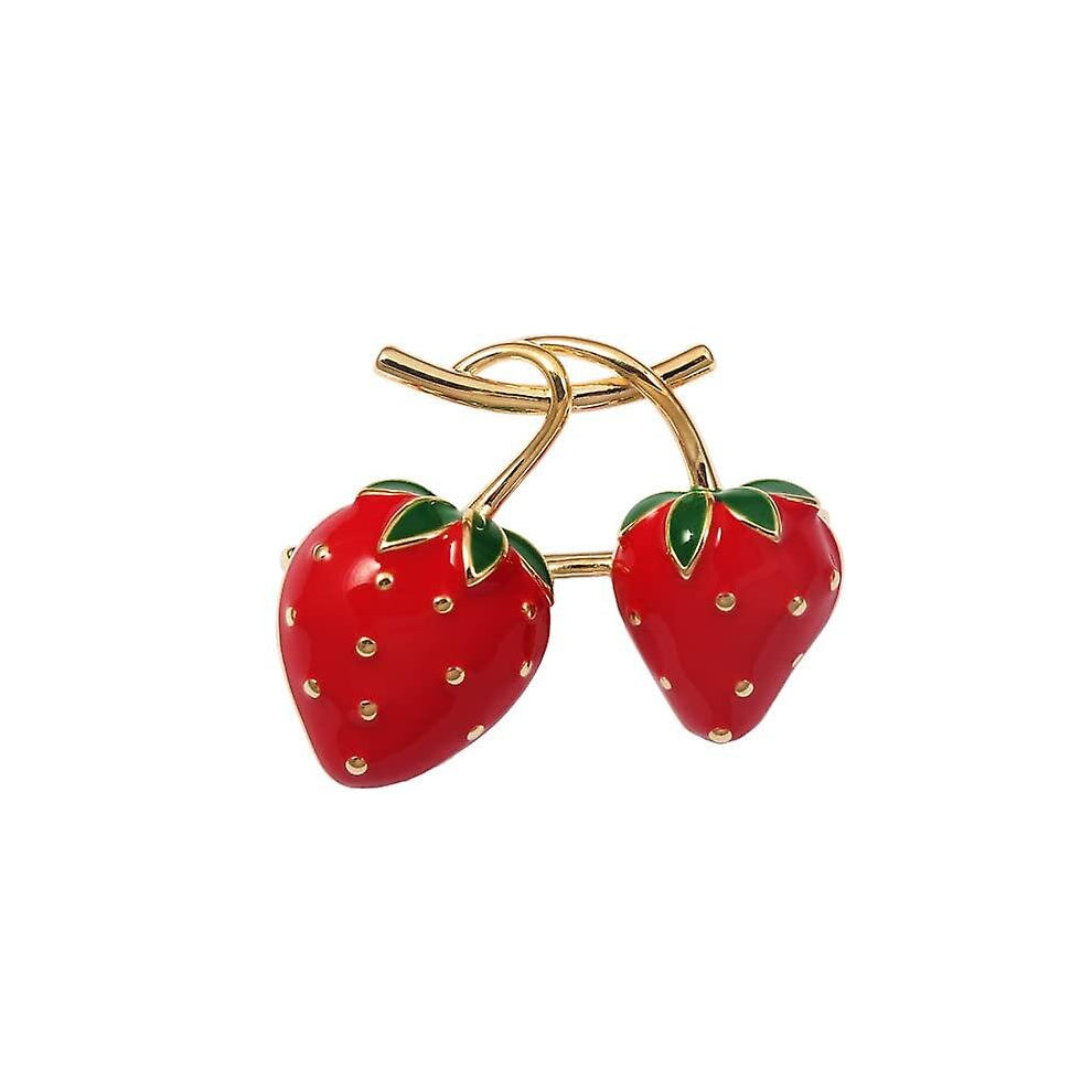 Cute strawberry small brooch female simulation fruit anti-light buckle pin pin cardigan coat accessories