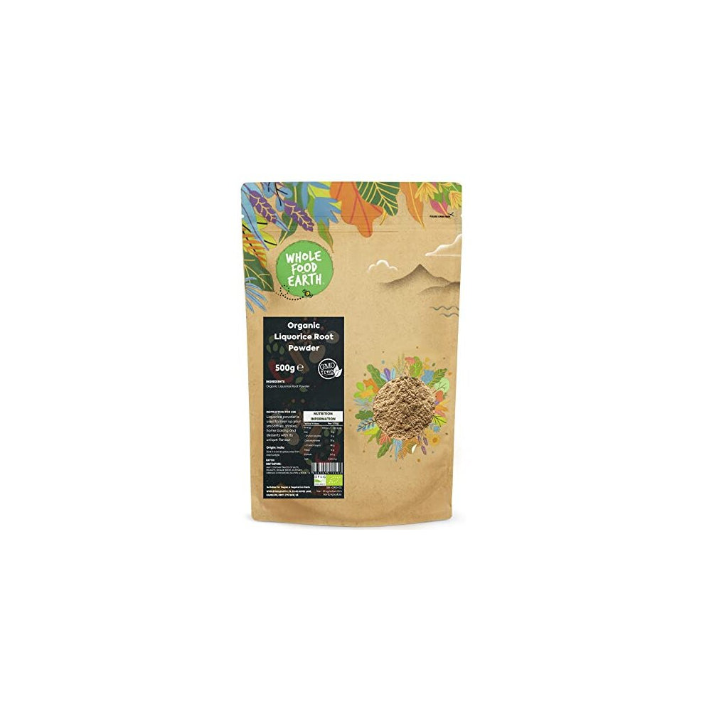 Wholefood Earth - Organic Liquorice Root Powder 500 g | Vegan | GMO Free | Certified Organic
