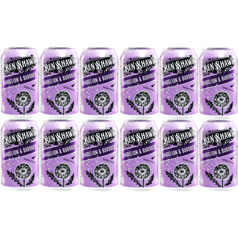 12 x 330ml Ben Shaws Dandelion & Burdock – Authentic British Soft Drink with Dandelion & Burdock, Licorice Hint, Marzipan Finish