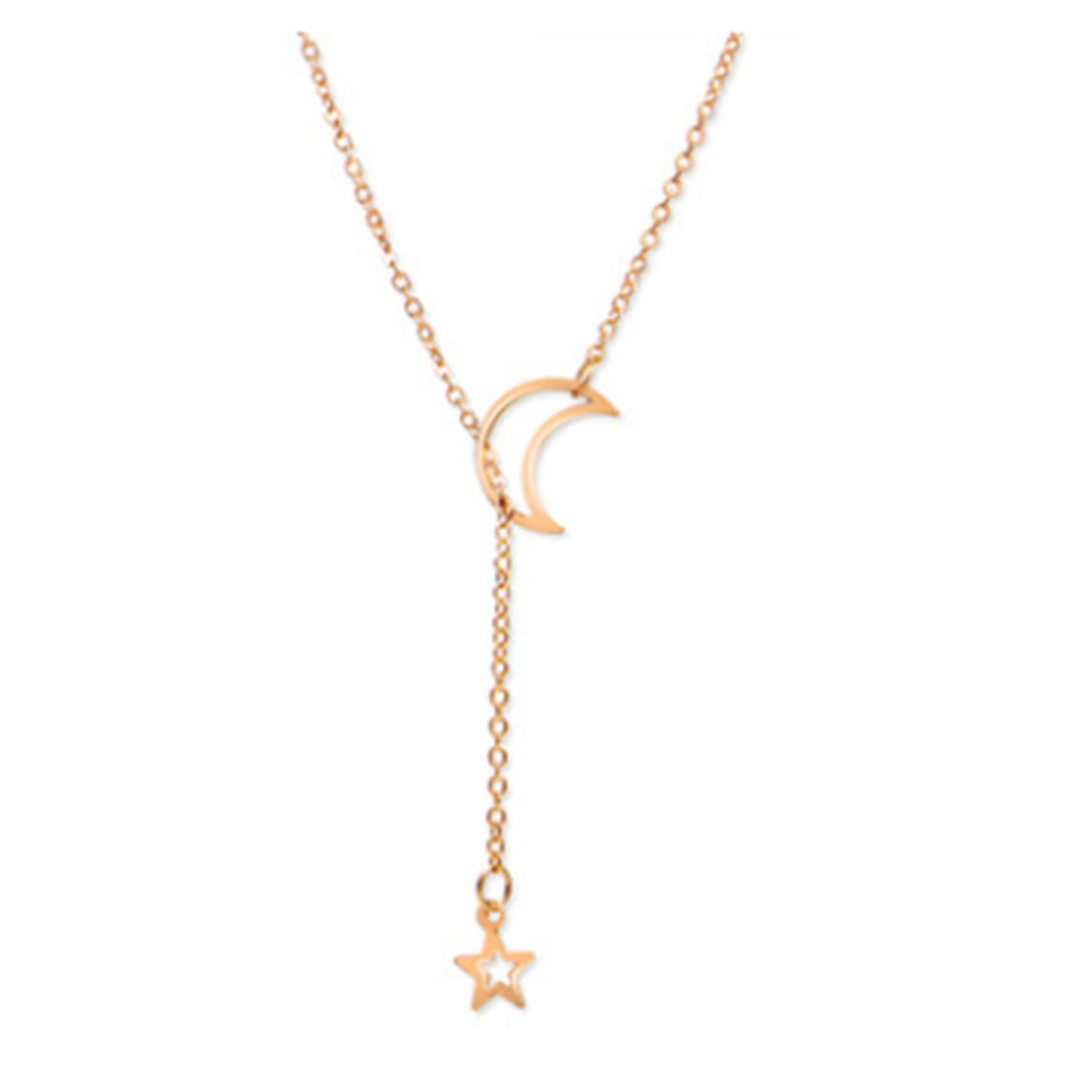 11PC Fashion Moon Star Collarbone Chain Short Necklace(gold)