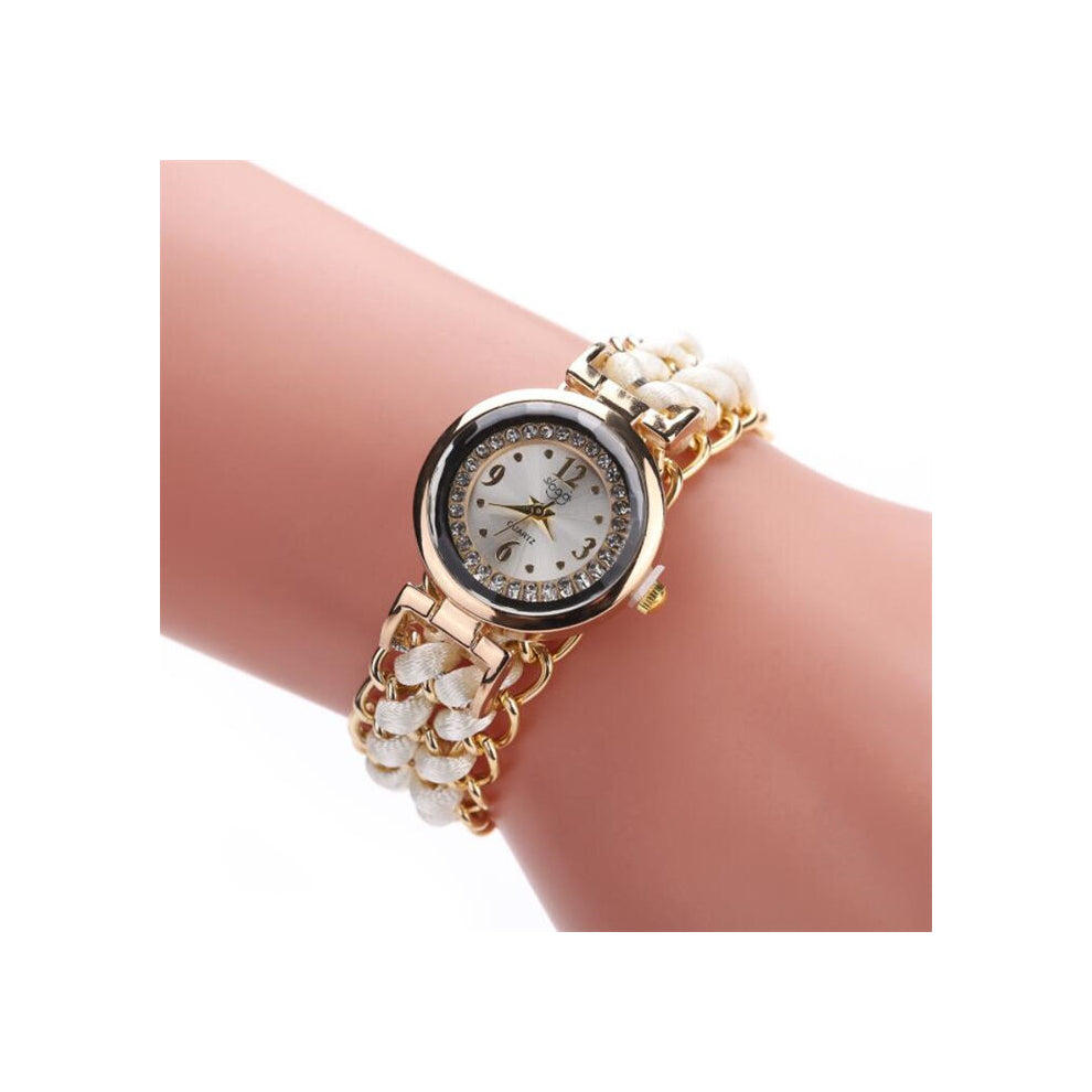 2PCS Women Knitting Rope Chain Quartz Wrist Watch