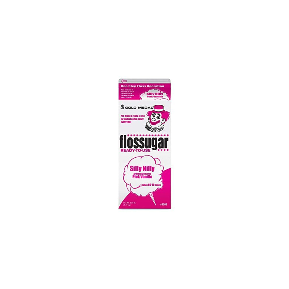 Candy Floss Sugar Pink Vanilla Flavour - Ready-Mixed 1.47kg Carton of Pink Sugar for Candy Floss Machine - Makes 60-70 Average Portions - Perfect for