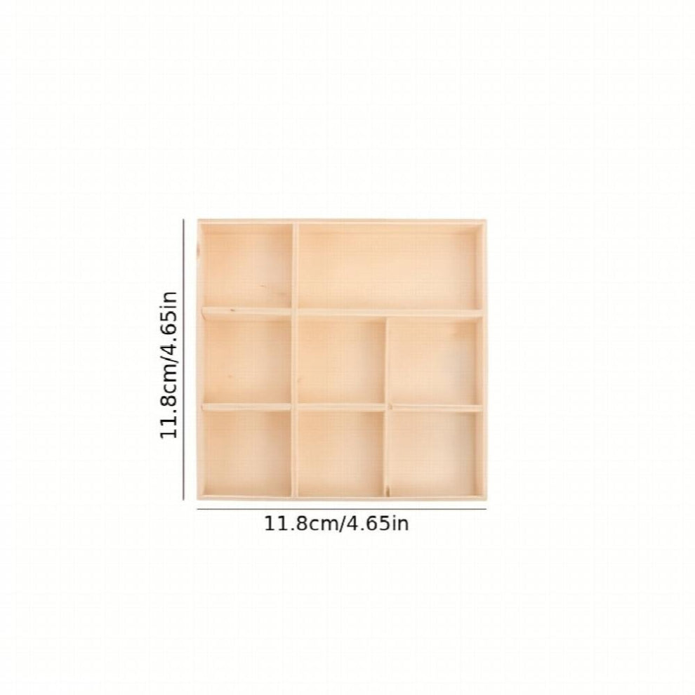 Eight Grid Desktop Tray Wooden Desktop Storage Box Wooden Dressing Table Earring Tray Wooden Display Storage Box