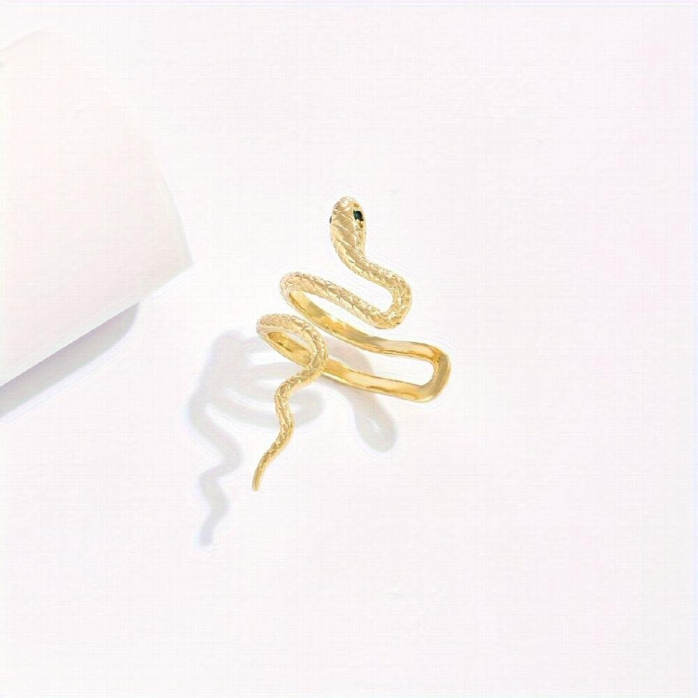 Creative And Fashionable Green eyed Snake Entwined Retro Pierced Ear Bone Clip Ear Jewelry Womens Decorative Accessories Holiday