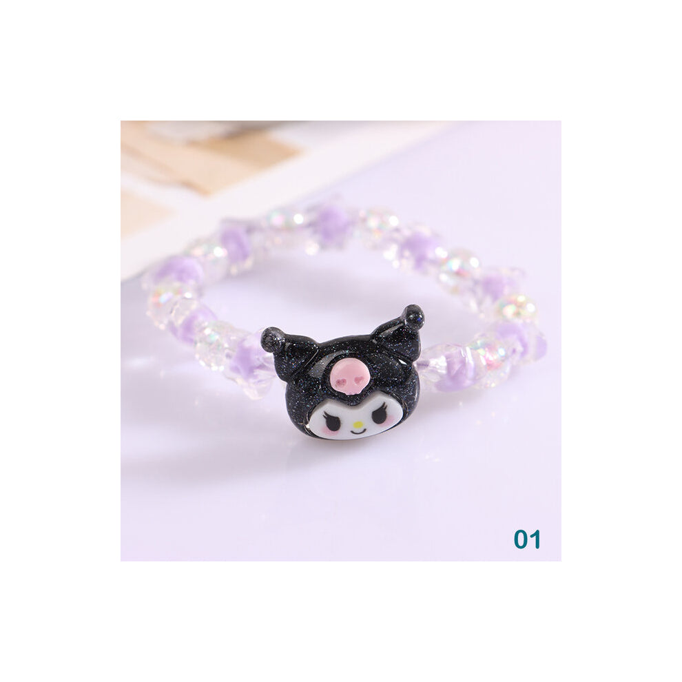 (A1) 1Pc Crystal Bracelet Kuromi My Melody Cinnamoroll Cartoon Couple Bracelet Toys For Girl Birthday Gift