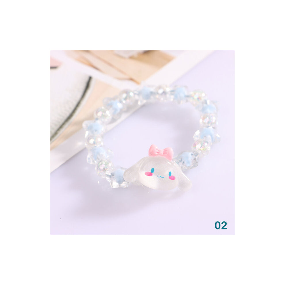 (A2) 1Pc Crystal Bracelet Kuromi My Melody Cinnamoroll Cartoon Couple Bracelet Toys For Girl Birthday Gift