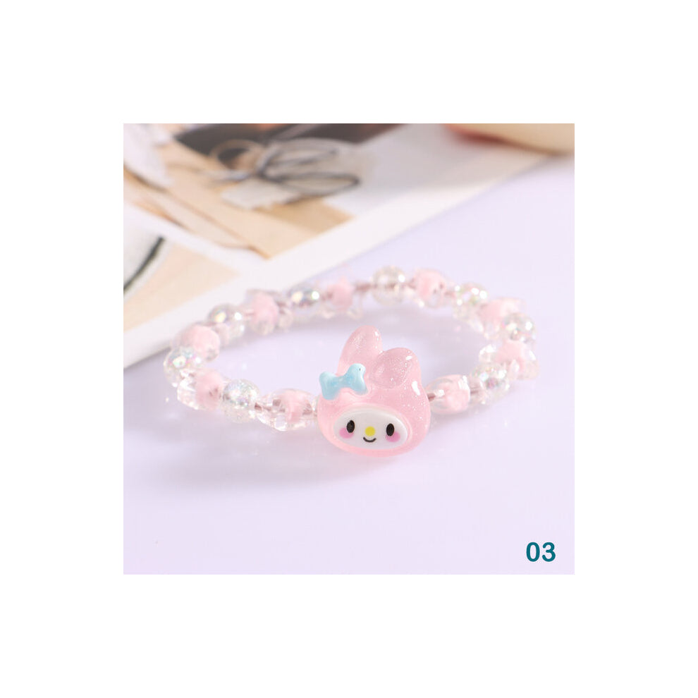 (A3) 1Pc Crystal Bracelet Kuromi My Melody Cinnamoroll Cartoon Couple Bracelet Toys For Girl Birthday Gift