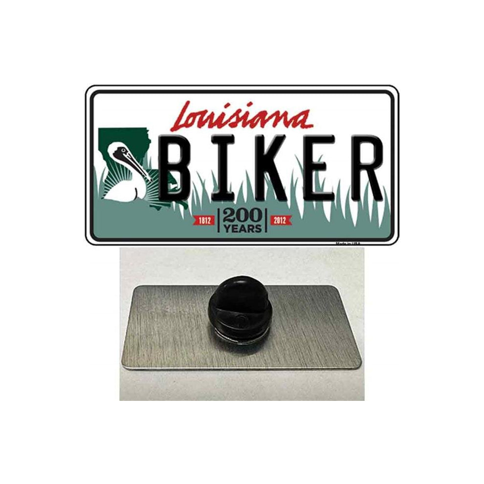 Smart Blonde PIN-LP-6212 1.5 x 0.75 in. Biker Louisiana Novelty Rectangle Metal Hat Pin