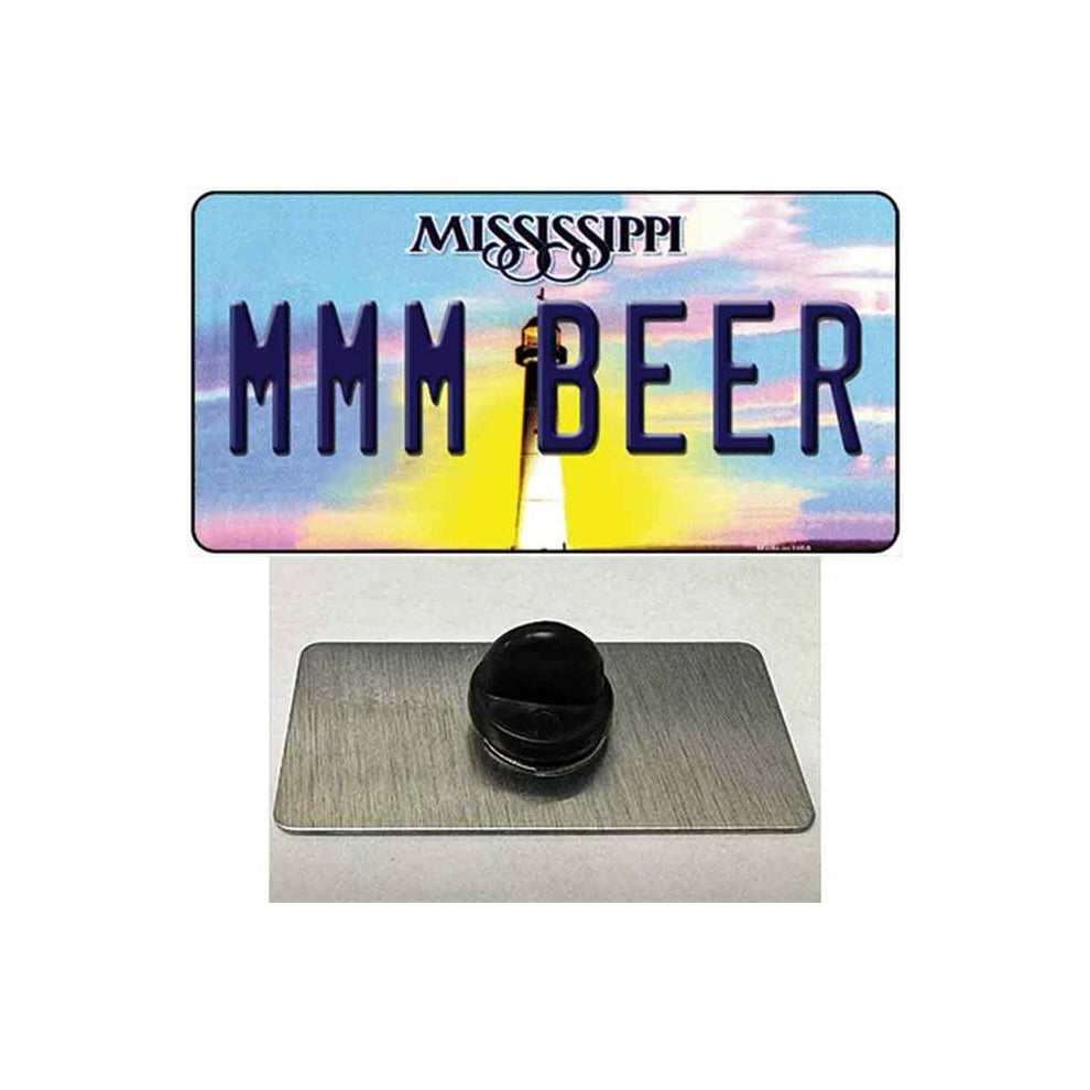 Smart Blonde PIN-LP-6594 1.5 x 0.75 in. MMM Beer Mississippi Novelty Rectangle Metal Hat Pin
