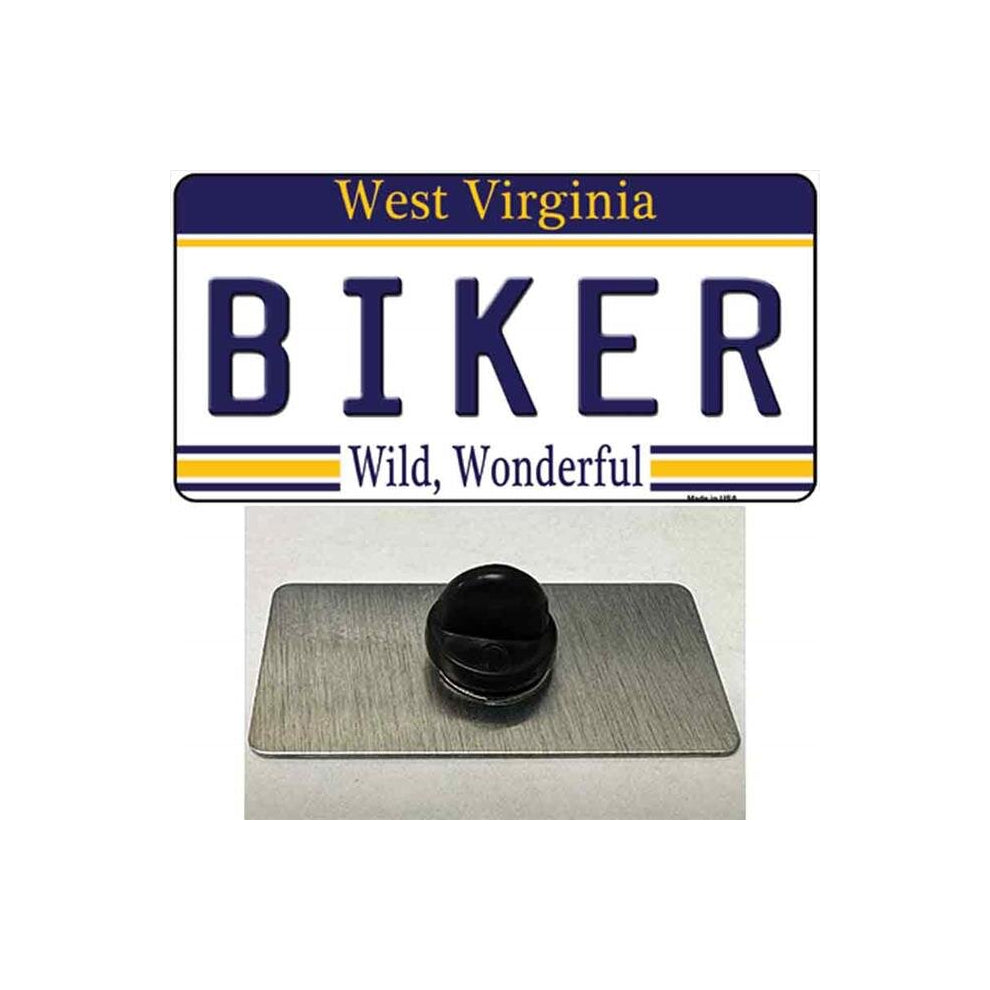 Smart Blonde PIN-LP-6531 1.5 x 0.75 in. Biker West Virginia Novelty Rectangle Metal Hat Pin