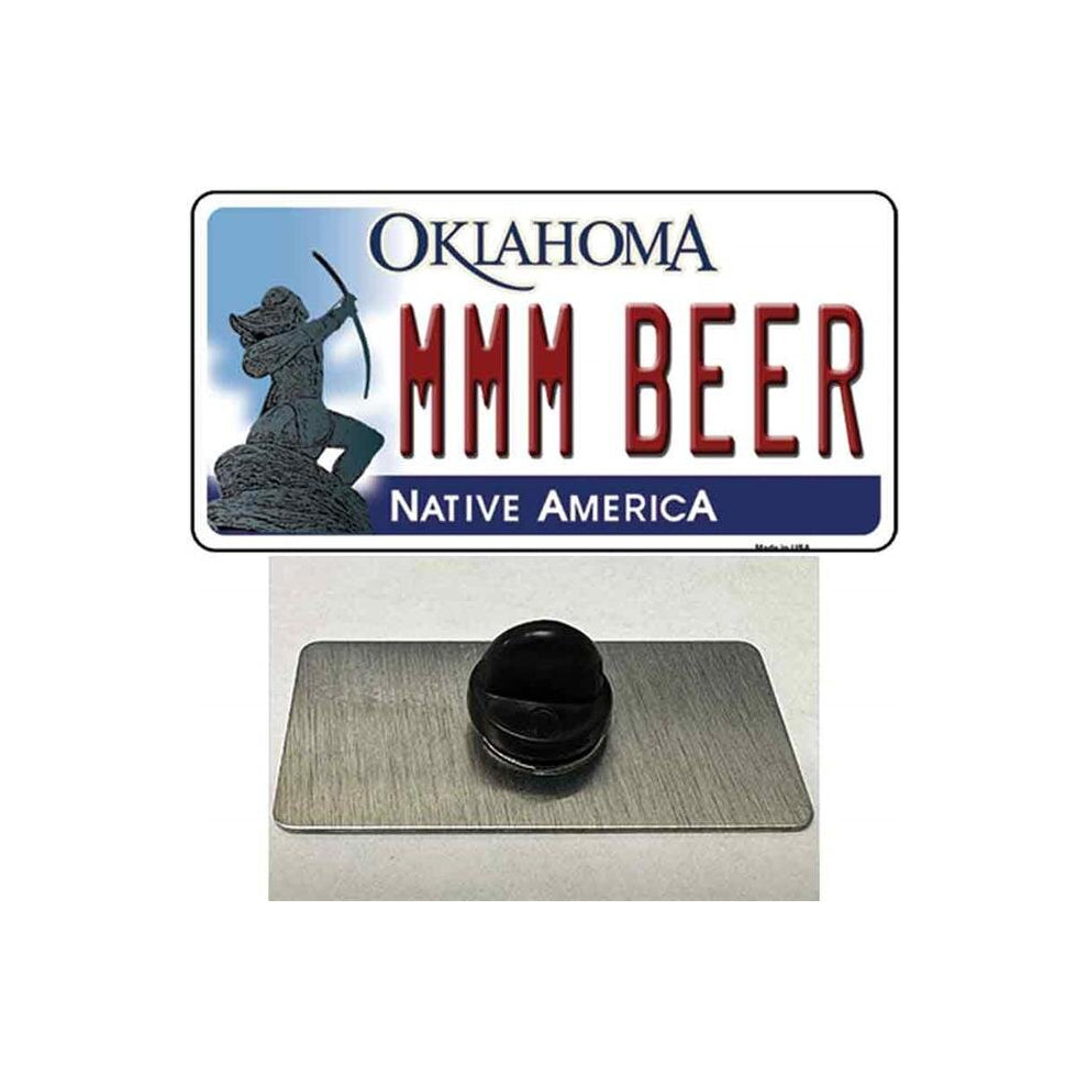 Smart Blonde PIN-LP-6249 1.5 x 0.75 in. MMM Beer Oklahoma Novelty Rectangle Metal Hat Pin