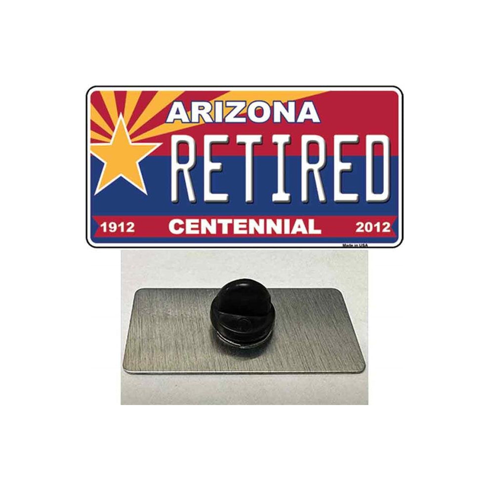 Smart Blonde PIN-LP-1811 1.5 x 0.75 in. Arizona Centennial Retired Novelty Rectangle Metal Hat Pin