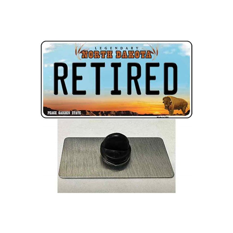 Smart Blonde PIN-LP-10716 1.5 x 0.75 in. Retired North Dakota Novelty Rectangle Metal Hat Pin