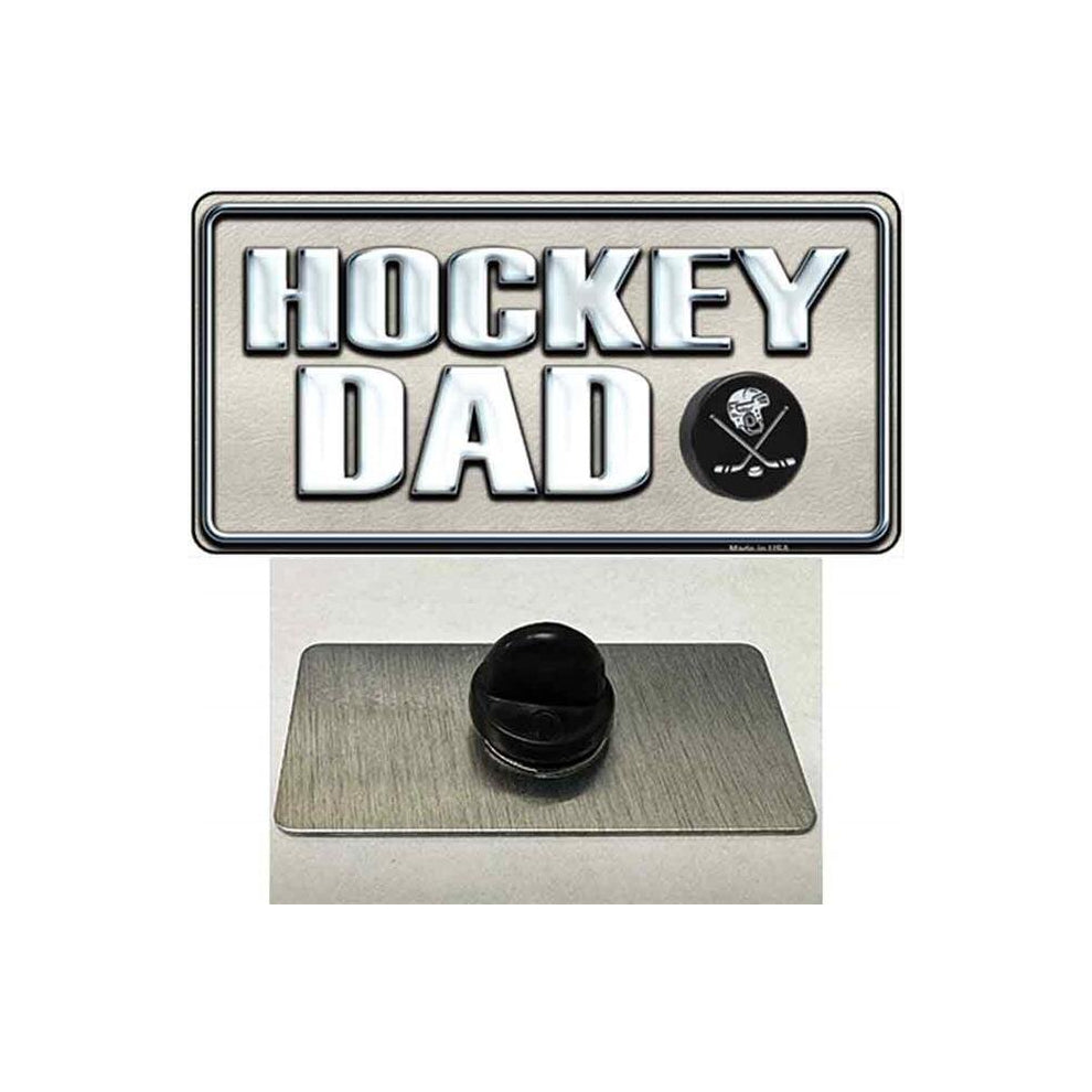 Smart Blonde PIN-LP-8567 1.5 x 0.75 in. Hockey Dad Novelty Rectangle Metal Hat Pin
