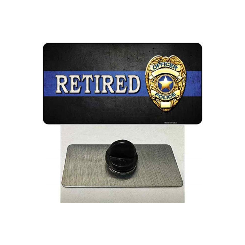 Smart Blonde PIN-LP-8540 1.5 x 0.75 in. Retired Police Thin Blue Line Novelty Rectangle Metal Hat Pin