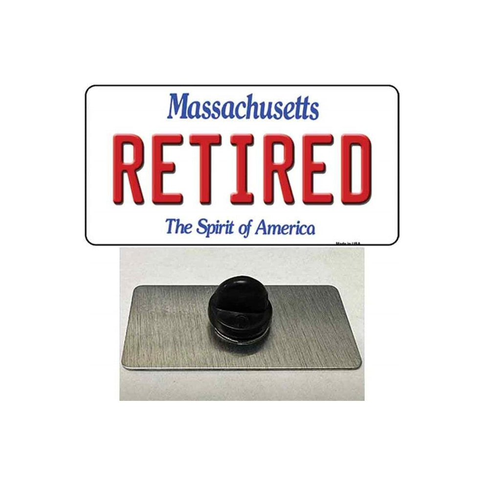 Smart Blonde PIN-LP-10999 1.5 x 0.75 in. Retired Massachusetts Novelty Rectangle Metal Hat Pin