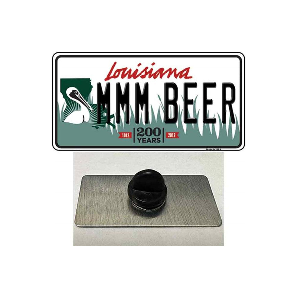 Smart Blonde PIN-LP-6215 1.5 x 0.75 in. MMM Beer Louisiana Novelty Rectangle Metal Hat Pin