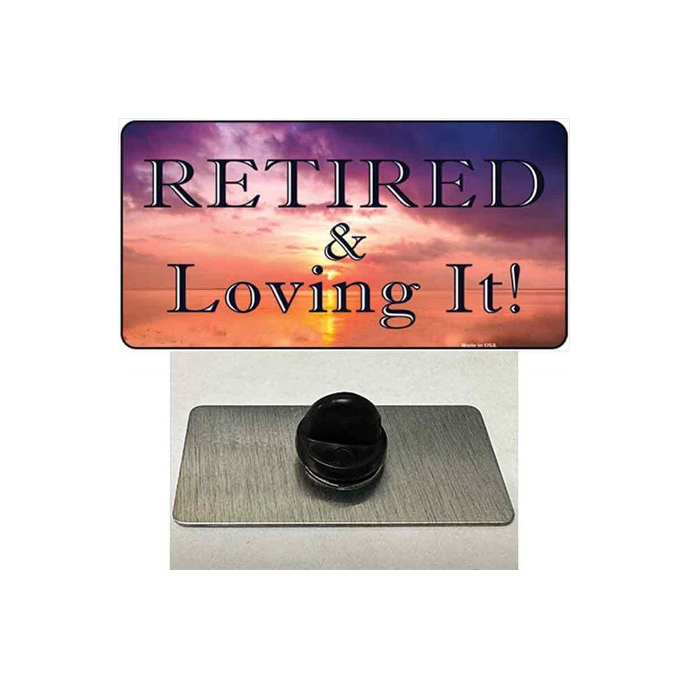 Smart Blonde PIN-LP-11909 1.5 x 0.75 in. Retired & Loving It Novelty Rectangle Metal Hat Pin